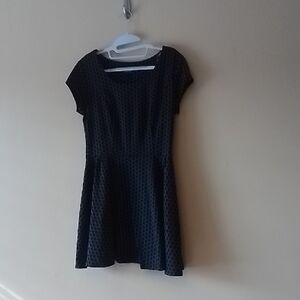 A. Byer Gray & Black Polka Dot Mini Dress, Sz L, No Belt